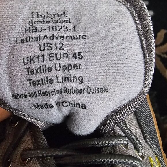 Hybrid Green Label Lethal Adventure Sneaker Lace Up Casual Shoe, Gray Size US 12 - Picture 9 of 12